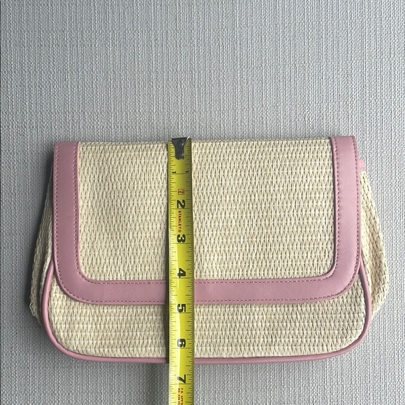 Lancome raffia straw Clutch cosmetics pouch cream/pink - Picture 13 of 15